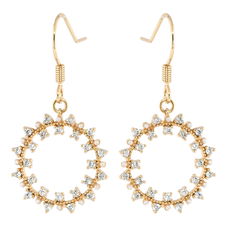 Сережки Xuping Позолота 18K французький замок Підвіски кристальні віночки фото №1