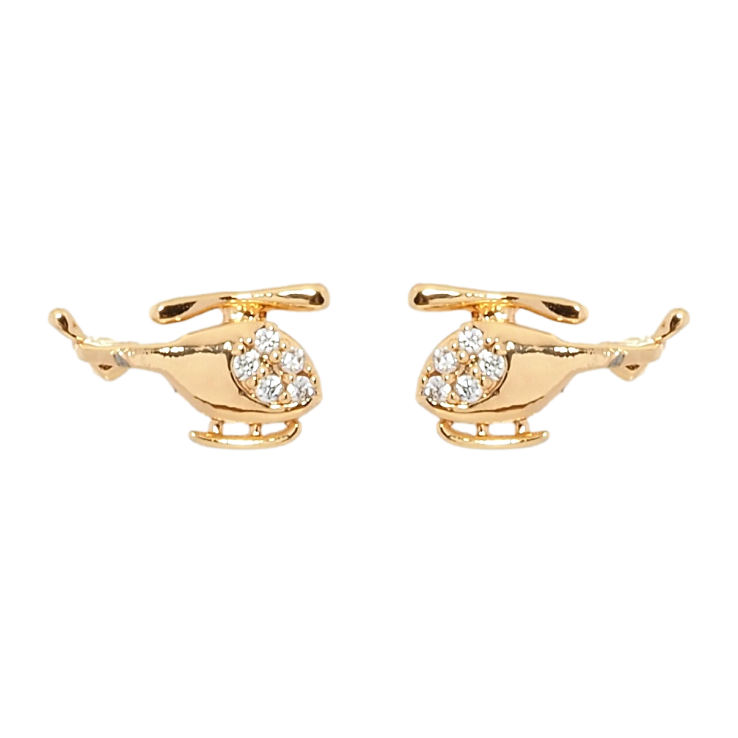 Сережки дитячі Xuping Позолота 18K пусети Вертольотики фото №18