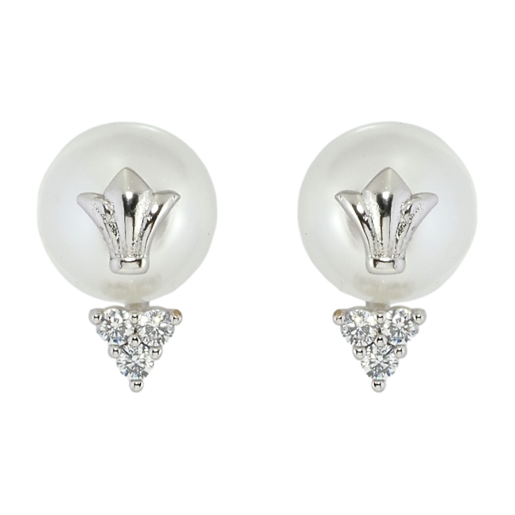 Сережки Xuping Родій пусети Перлини з декоративними накладками фото №13 Сережки Xuping Родій пусети Перлини з декоративними накладками фото №13