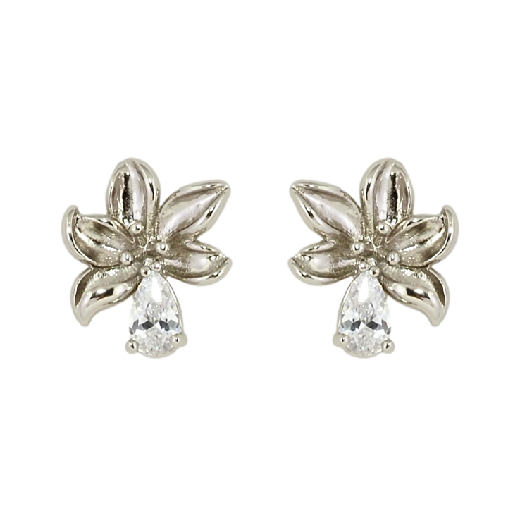 Серьги Xuping Родий пусеты Цветочки с кристаллами фото №24 Серьги Xuping Родий пусеты Цветочки с кристаллами фото №24