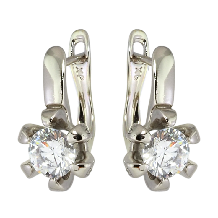 Серьги Xuping Родий английский замок Цветочки с цирконием фото №15 Серьги Xuping Родий английский замок Цветочки с цирконием фото №15