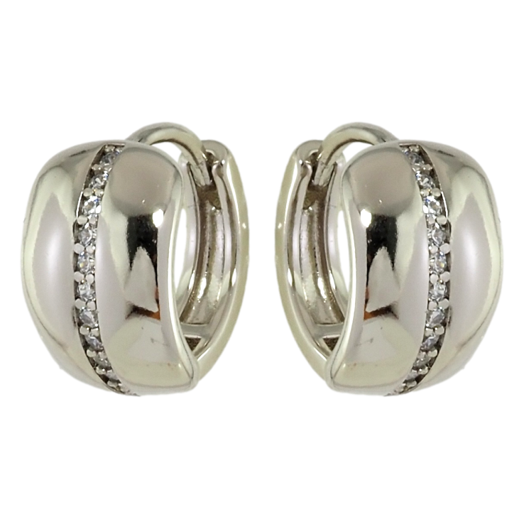 Серьги Xuping Родий колечки Узор дорожка циркония фото №12