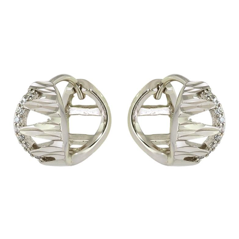 Серьги Xuping Родий колечки Декоративный узор с цирконием фото №1