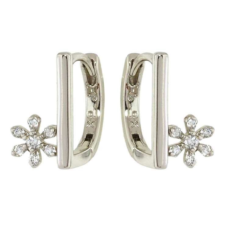 Серьги Xuping Родий колечки Декоративные с цветочками фото №23