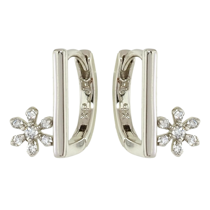 Серьги Xuping Родий колечки Декоративные с цветочками фото №1