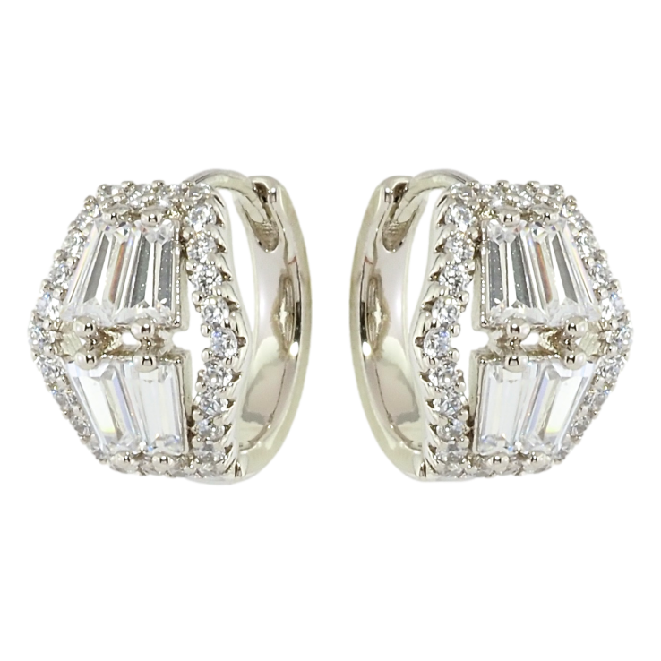 Серьги Xuping Родий колечки Инкрустация цирконием фото №20