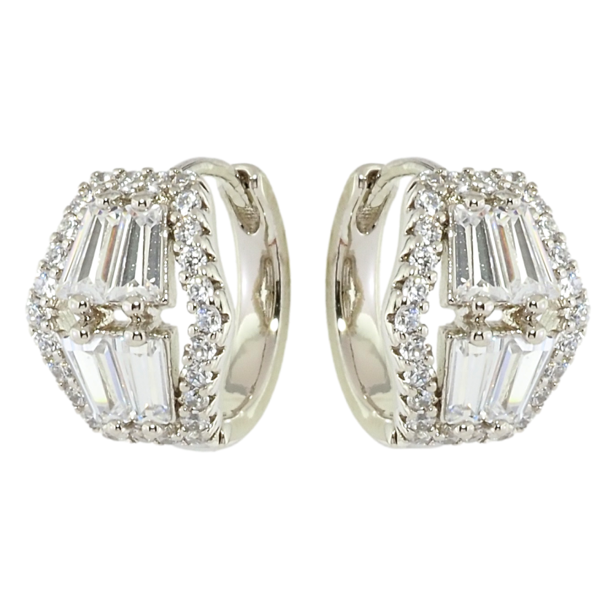 Сережки Xuping Родій колечка Інкрустація цирконієм фото №1