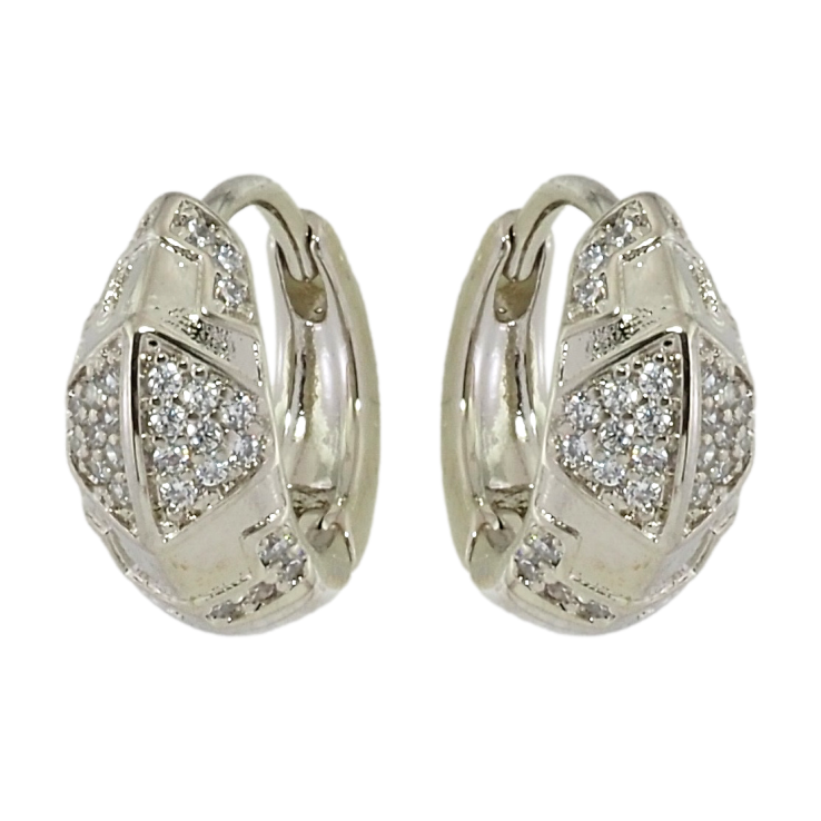 Серьги Xuping Родий колечки Узор с инкрустацией цирконием фото №8