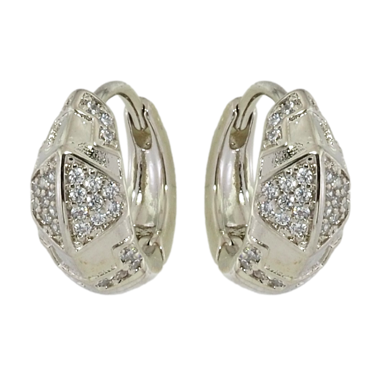 Сережки Xuping Родій колечка Візерунок з інкрустацією цирконієм фото №1