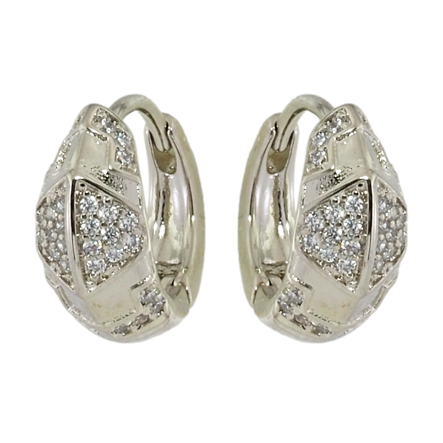 Серьги Xuping Родий колечки Узор с инкрустацией цирконием фото №1