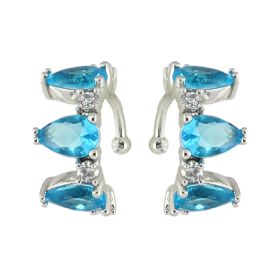 Сережки Xuping Родій кафи Блакитні фіаніти фото №1 Сережки Xuping Родій кафи Блакитні фіаніти фото №1