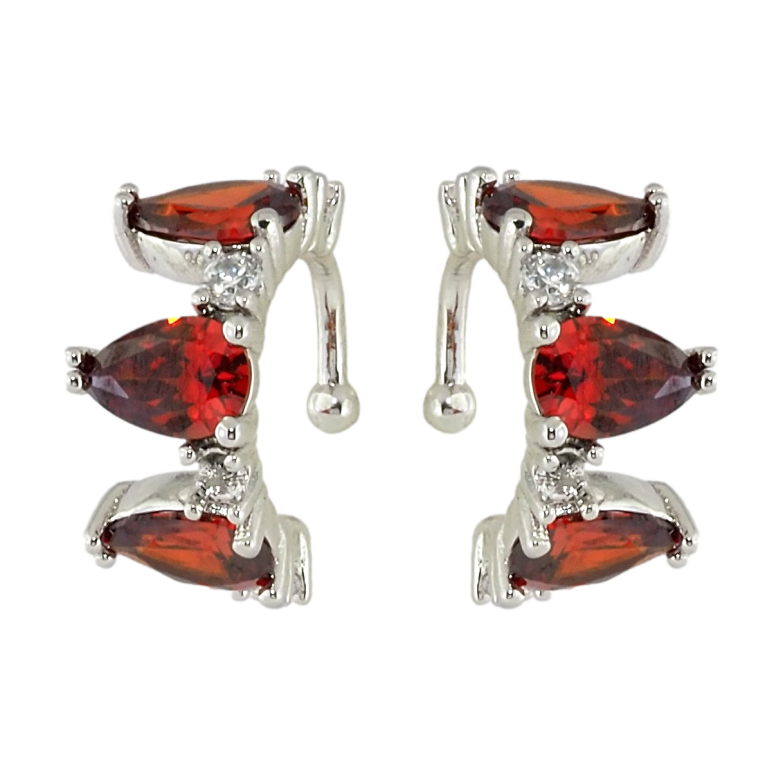 Сережки Xuping Родій кафи Червоні фіаніти фото №1