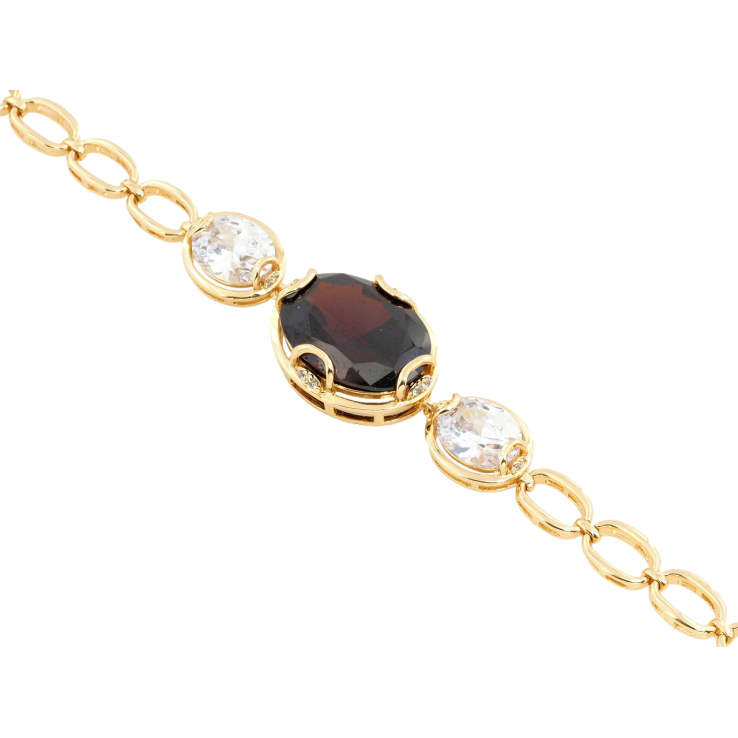 Браслет Xuping Позолота 18K Вставка три фіаніта довжина з дод. замком 18,20см х 7мм фото №13