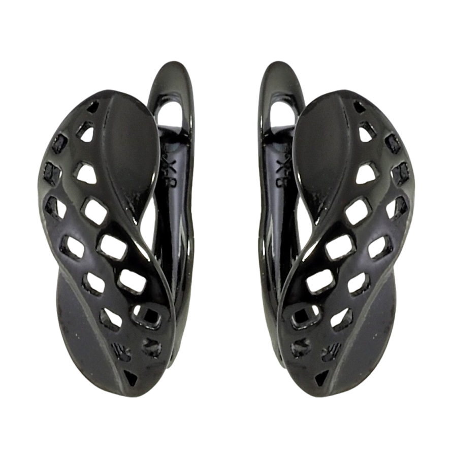 Серьги Xuping Позолота Black (черное золото) английский замок Декоративный резной орнамент фото №1 Серьги Xuping Позолота Black (черное золото) английский замок Декоративный резной орнамент фото №1