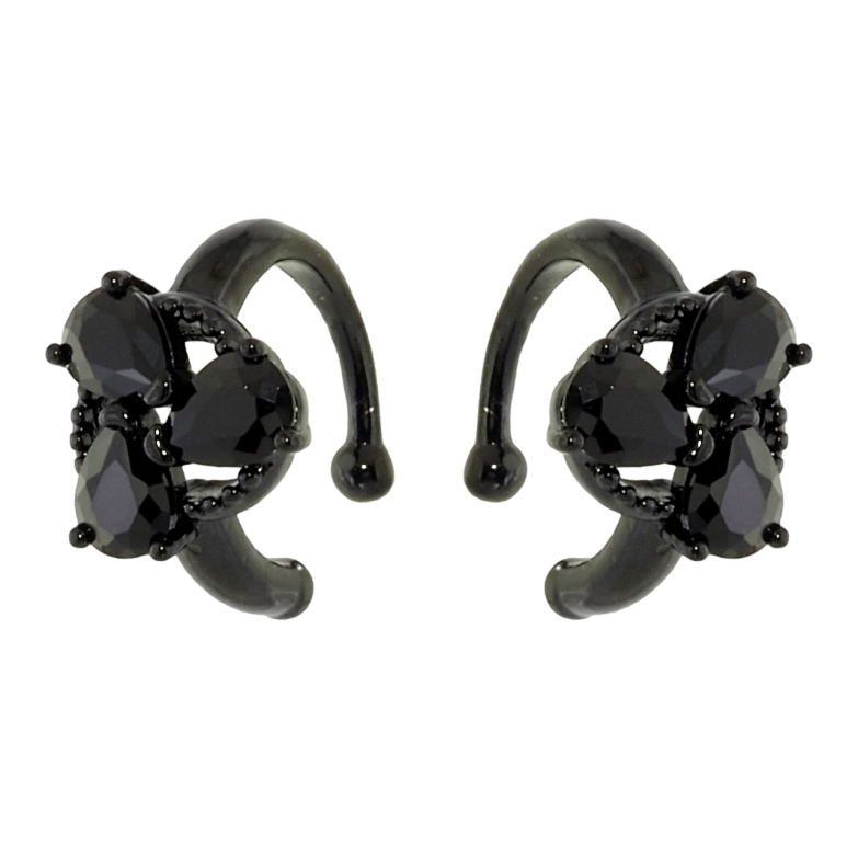 Сережки Xuping Позолота Black (чорне золото) кафи Візерунок з чорним цирконієм фото №1