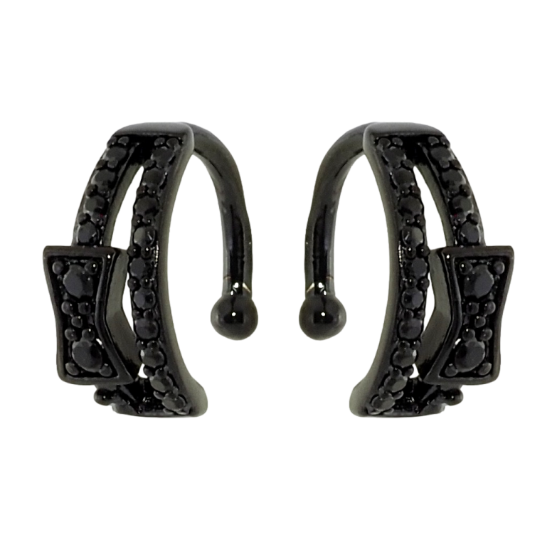 Сережки Xuping Позолота Black (чорне золото) кафи Доріжки чорного цирконію з бантом фото №1