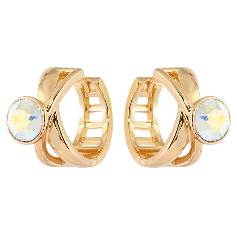 Серьги Xuping цвет 18K с кристаллами Swarovski колечки Вставка кристалл АВ фото №1 Серьги Xuping цвет 18K с кристаллами Swarovski колечки Вставка кристалл АВ фото №1