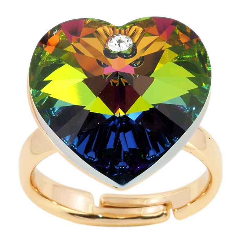 Кольцо Xuping цвет 18K с кр-ми Swarovski Сердце кристалл Vitrail Medium фото №1 Кольцо Xuping цвет 18K с кр-ми Swarovski Сердце кристалл Vitrail Medium фото №1