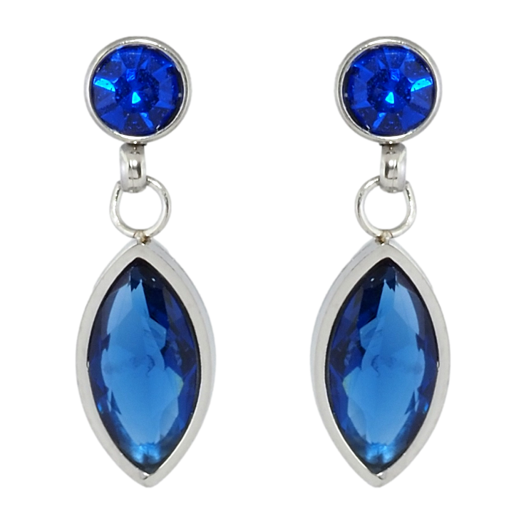 Серьги Xuping TTM Stainless Steel цвет Родий пусеты Подвески с синим цирконием фото №19 Серьги Xuping TTM Stainless Steel цвет Родий пусеты Подвески с синим цирконием фото №19