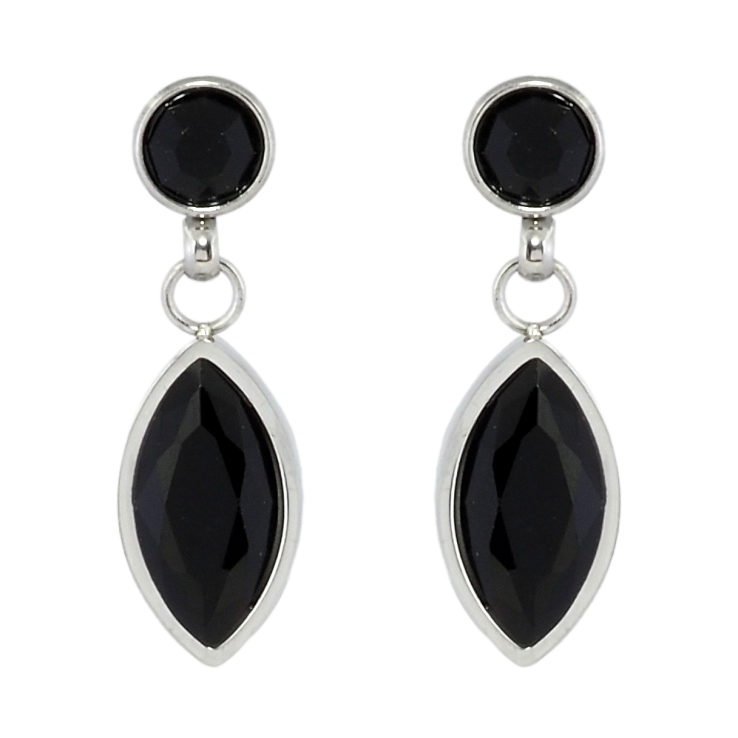 Серьги Xuping TTM Stainless Steel цвет Родий пусеты Подвески с черным цирконием фото №16 Серьги Xuping TTM Stainless Steel цвет Родий пусеты Подвески с черным цирконием фото №16