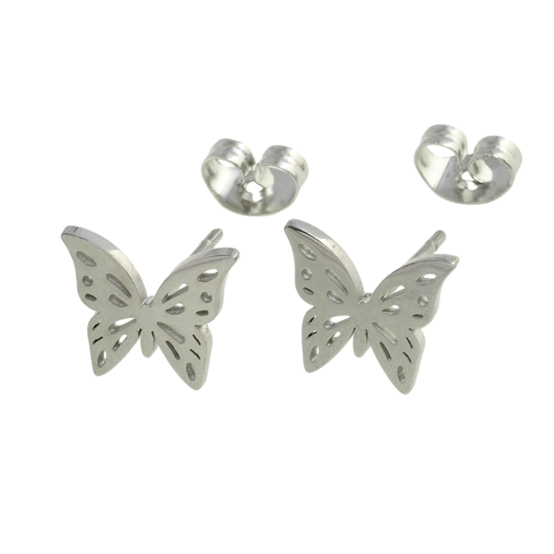 Серьги Xuping TTM Stainless Steel цвет Родий пусеты Бабочки фото №2 Серьги Xuping TTM Stainless Steel цвет Родий пусеты Бабочки фото №2