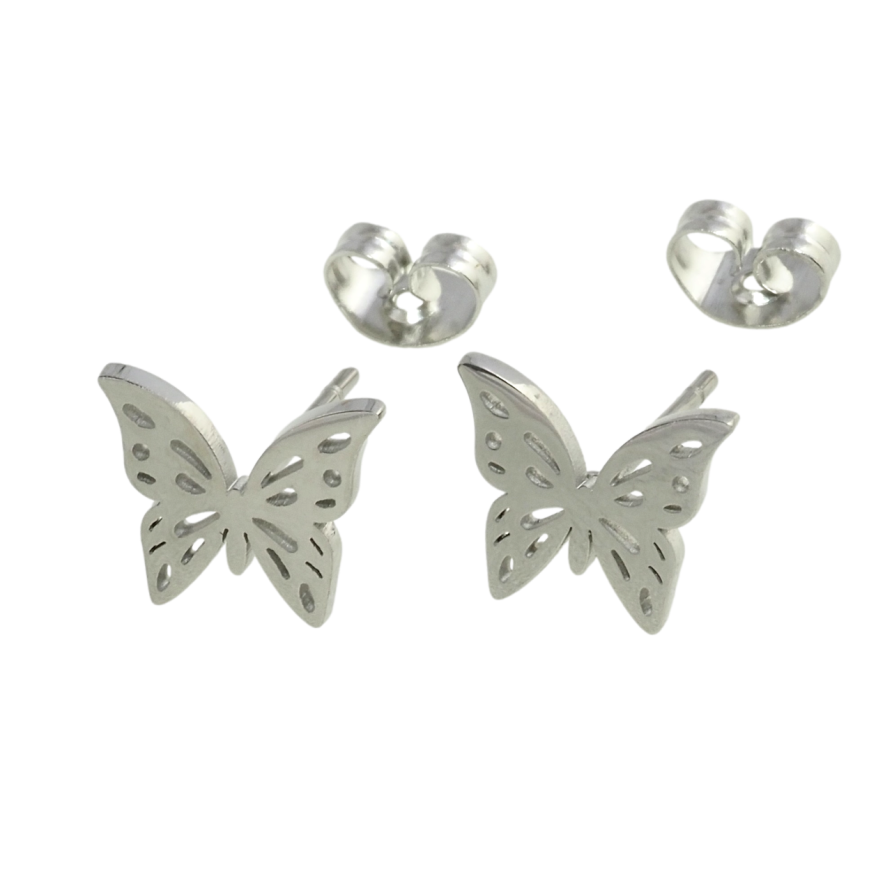 Серьги Xuping TTM Stainless Steel цвет Родий пусеты Бабочки фото №1 Серьги Xuping TTM Stainless Steel цвет Родий пусеты Бабочки фото №1