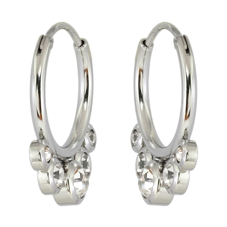 Серьги Xuping TTM Stainless Steel цвет Родий колечки Декоративные с кристаллами фото №17 Серьги Xuping TTM Stainless Steel цвет Родий колечки Декоративные с кристаллами фото №17