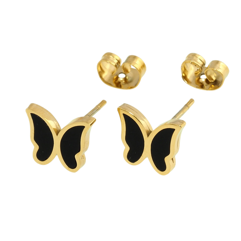 Серьги Xuping TTM Stainless Steel цвет 14K пусеты Бабочки фото №1 Серьги Xuping TTM Stainless Steel цвет 14K пусеты Бабочки фото №1