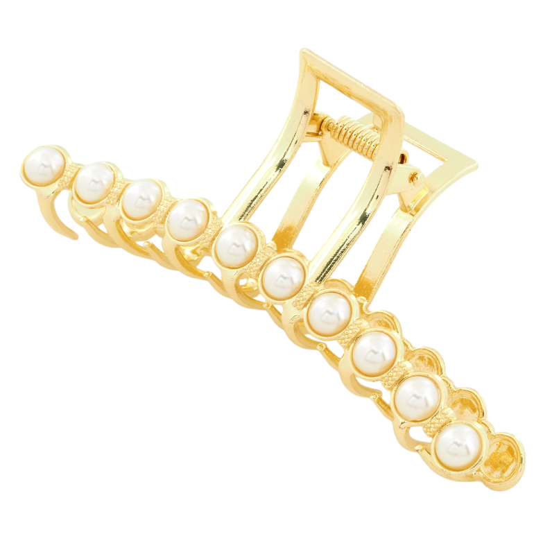 Краб металлический Дуга с жемчугом длина 11.5см фото №1 Краб металлический Дуга с жемчугом длина 11.5см фото №1