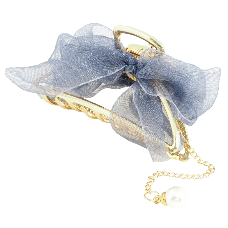 Краб металевий Півмісяць з бантом, підвіска перлина знімається довжина 7.5см фото №1 Краб металевий Півмісяць з бантом, підвіска перлина знімається довжина 7.5см фото №1