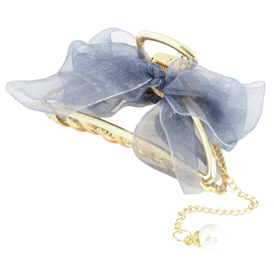 Краб металевий Півмісяць з бантом, підвіска перлина знімається довжина 7.5см фото №1 Краб металевий Півмісяць з бантом, підвіска перлина знімається довжина 7.5см фото №1