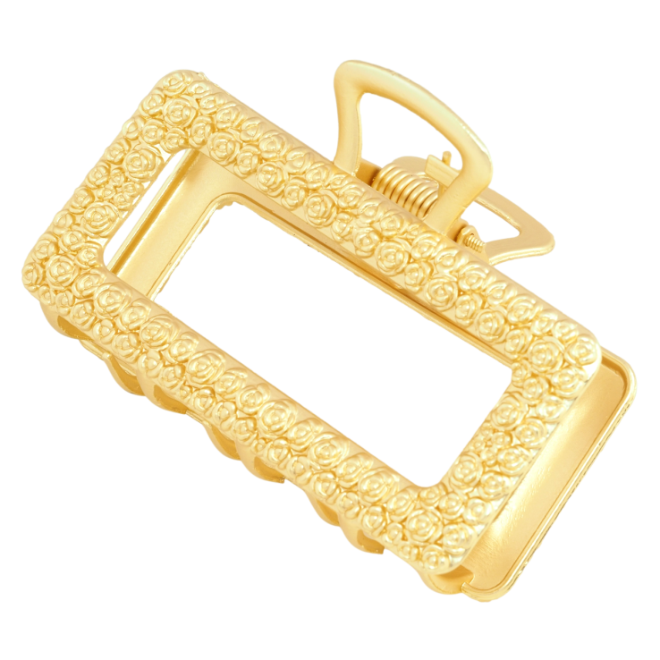 Краб металлический Прямоугольный с цветочным узором длина 6.5см фото №2 Краб металлический Прямоугольный с цветочным узором длина 6.5см фото №2