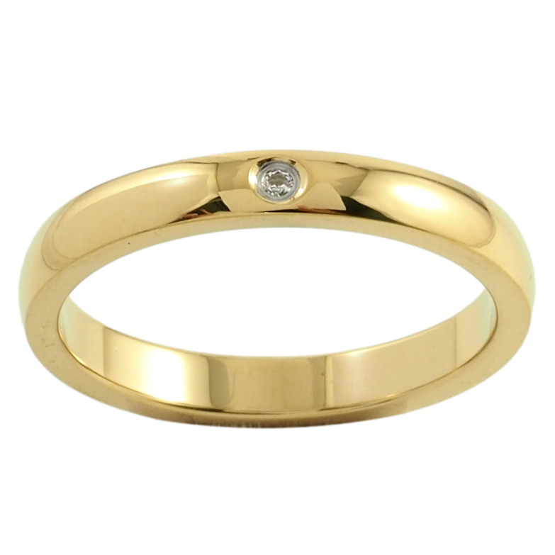 Кольцо Xuping TTM Stainless Steel Цвет 14К Обручальное, вставка цирконий, ш. 3мм фото №1