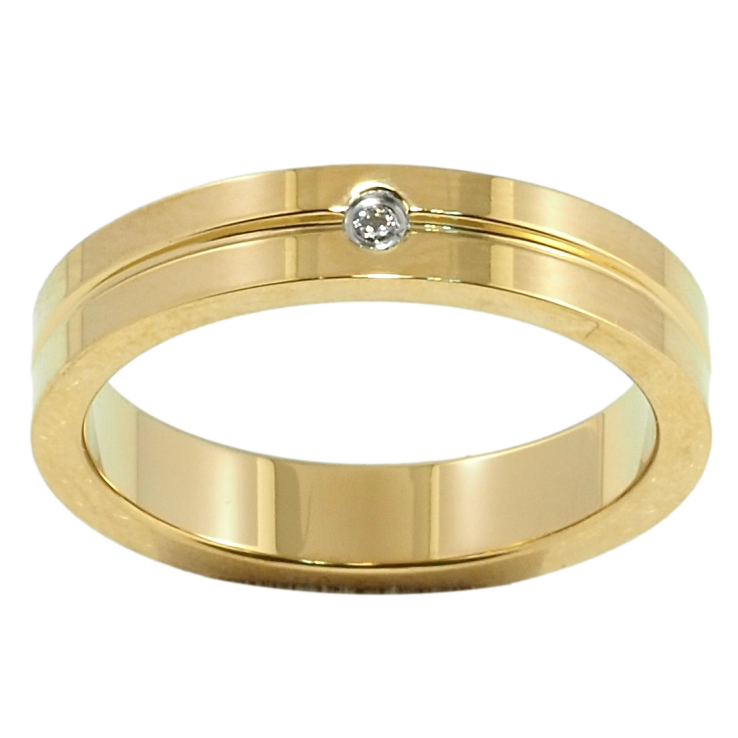 Каблучка Xuping TTM Stainless Steel Колір 14К Обручка, вставка цирконій, ш. 4мм фото №23