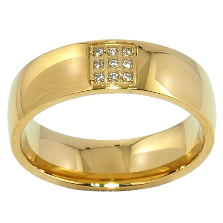 Кольцо Xuping TTM Stainless Steel Цвет 14К Обручальное, с узором с цирконием, ш. 6мм фото №14