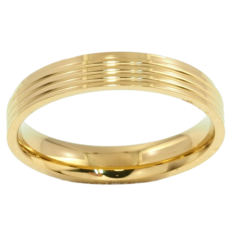 Кольцо Xuping TTM Stainless Steel Цвет 14К Обручальное, с узором, ш. 4мм фото №1 Кольцо Xuping TTM Stainless Steel Цвет 14К Обручальное, с узором, ш. 4мм фото №1