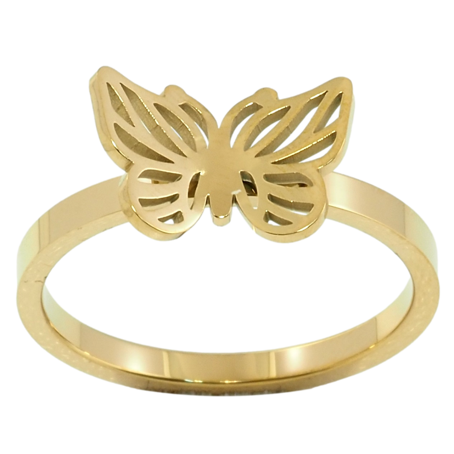 Кольцо Xuping TTM Stainless Steel Цвет 14К Бабочка фото №1 Кольцо Xuping TTM Stainless Steel Цвет 14К Бабочка фото №1