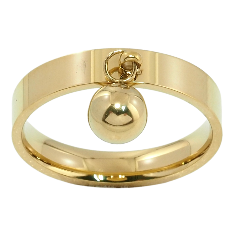 Кольцо Xuping TTM Stainless Steel Цвет 14К Подвеска шарик, ø 6мм, ш. 4мм фото №2 Кольцо Xuping TTM Stainless Steel Цвет 14К Подвеска шарик, ø 6мм, ш. 4мм фото №2