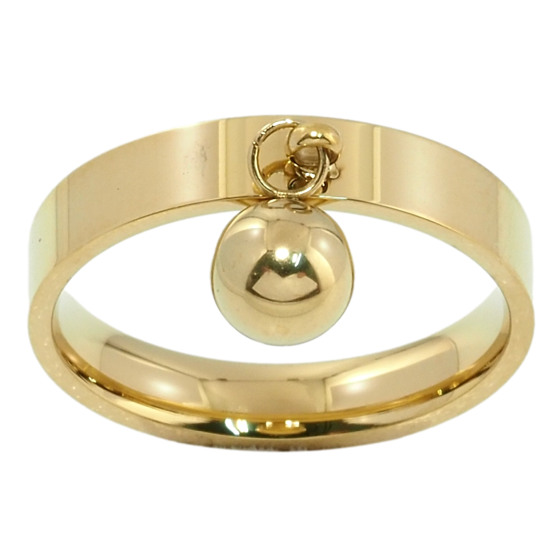 Каблучка Xuping TTM Stainless Steel Колір 14К Підвіска кулька, ø 6мм, ш. 4мм фото №1 Каблучка Xuping TTM Stainless Steel Колір 14К Підвіска кулька, ø 6мм, ш. 4мм фото №1