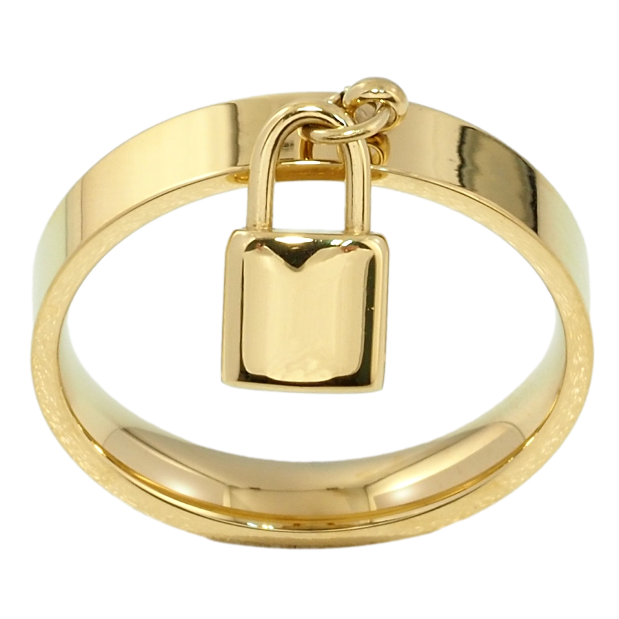 Кольцо Xuping TTM Stainless Steel Цвет 14К Подвеска замочек, ш. 4мм фото №1 Кольцо Xuping TTM Stainless Steel Цвет 14К Подвеска замочек, ш. 4мм фото №1