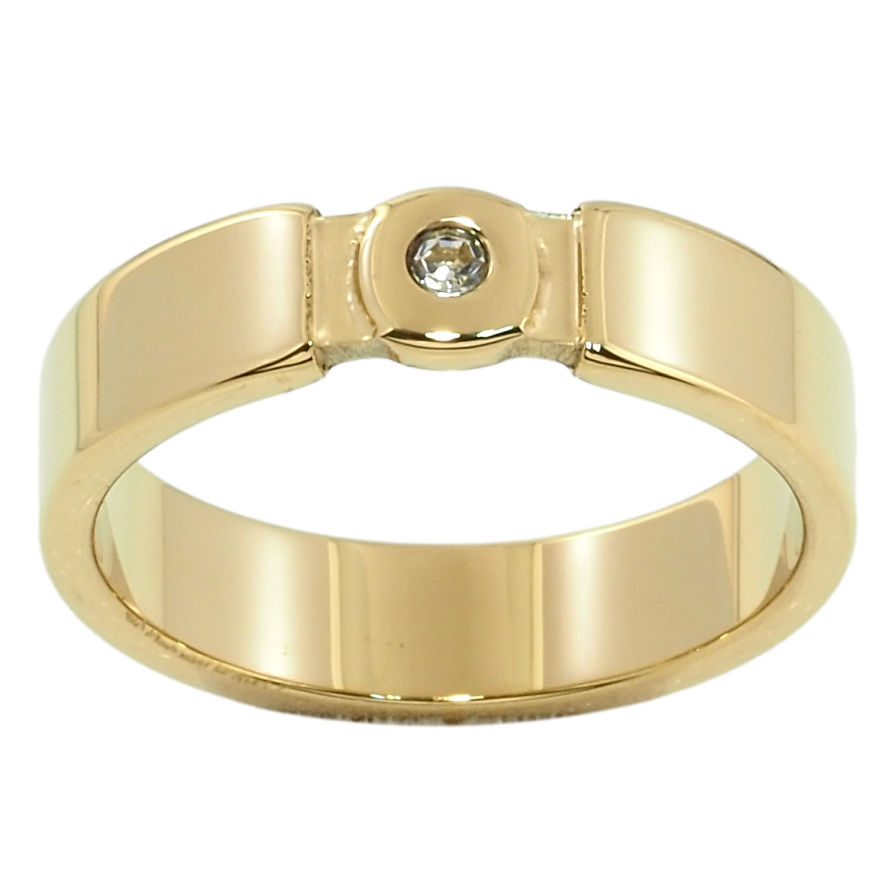 Каблучка Xuping TTM Stainless Steel Колір 14К Вставка цирконій, ш. 5мм фото №1 Каблучка Xuping TTM Stainless Steel Колір 14К Вставка цирконій, ш. 5мм фото №1