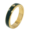 Каблучка Xuping TTM Stainless Steel Колір 14К Пофарбовані зеленою емаллю, ш. 4.5мм фото №2 Каблучка Xuping TTM Stainless Steel Колір 14К Пофарбовані зеленою емаллю, ш. 4.5мм фото №2