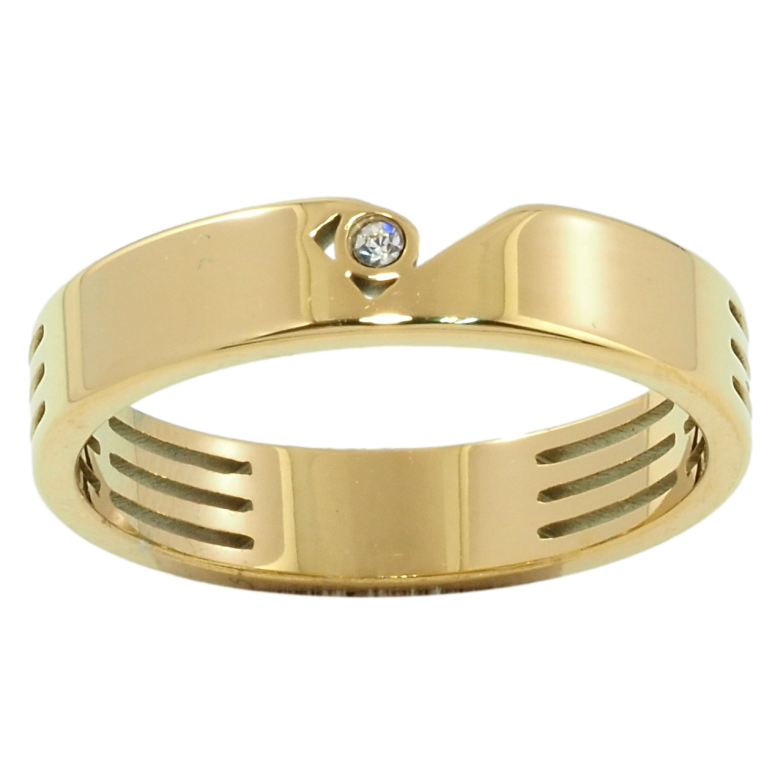 Кольцо Xuping TTM Stainless Steel Цвет 14К Декоративный узор с цирконием, ш. 4.5мм фото №1 Кольцо Xuping TTM Stainless Steel Цвет 14К Декоративный узор с цирконием, ш. 4.5мм фото №1