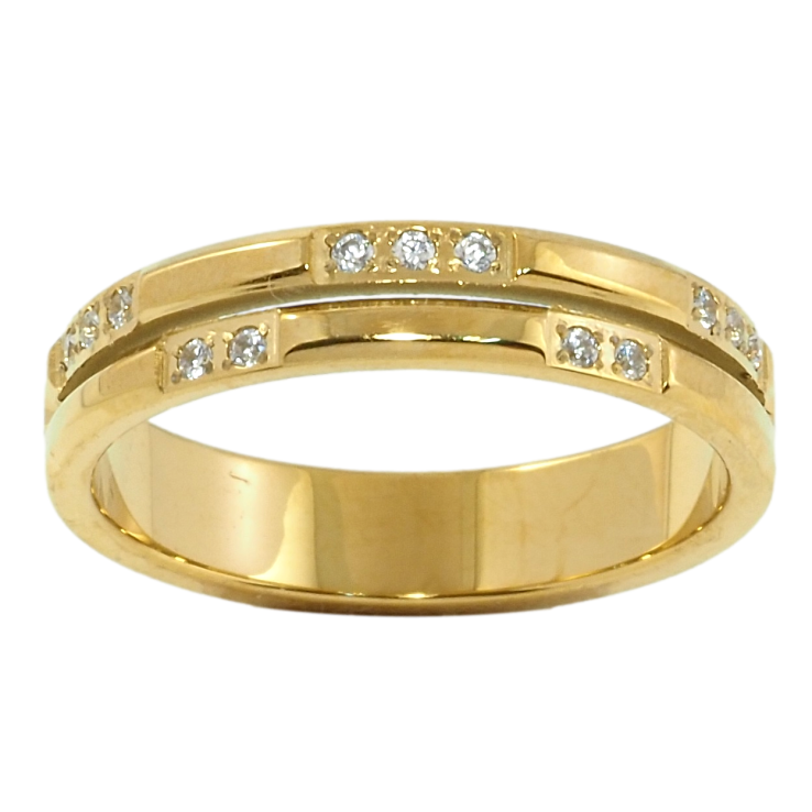 Кольцо Xuping TTM Stainless Steel Цвет 14К Узор с цирконием, ш. 4.5мм фото №10 Кольцо Xuping TTM Stainless Steel Цвет 14К Узор с цирконием, ш. 4.5мм фото №10