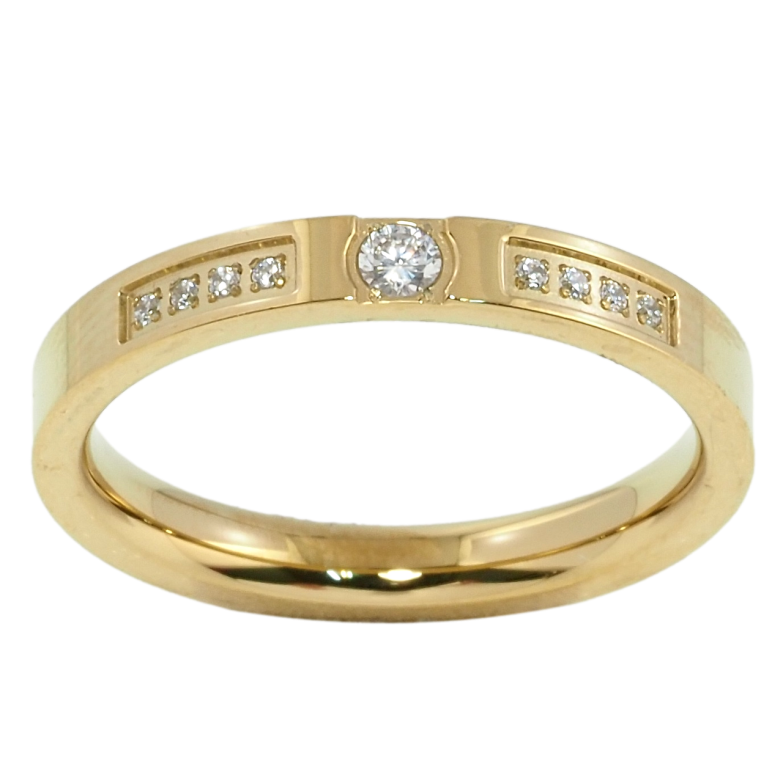 Каблучка Xuping TTM Stainless Steel Колір 14К Візерунок з цирконієм фото №1