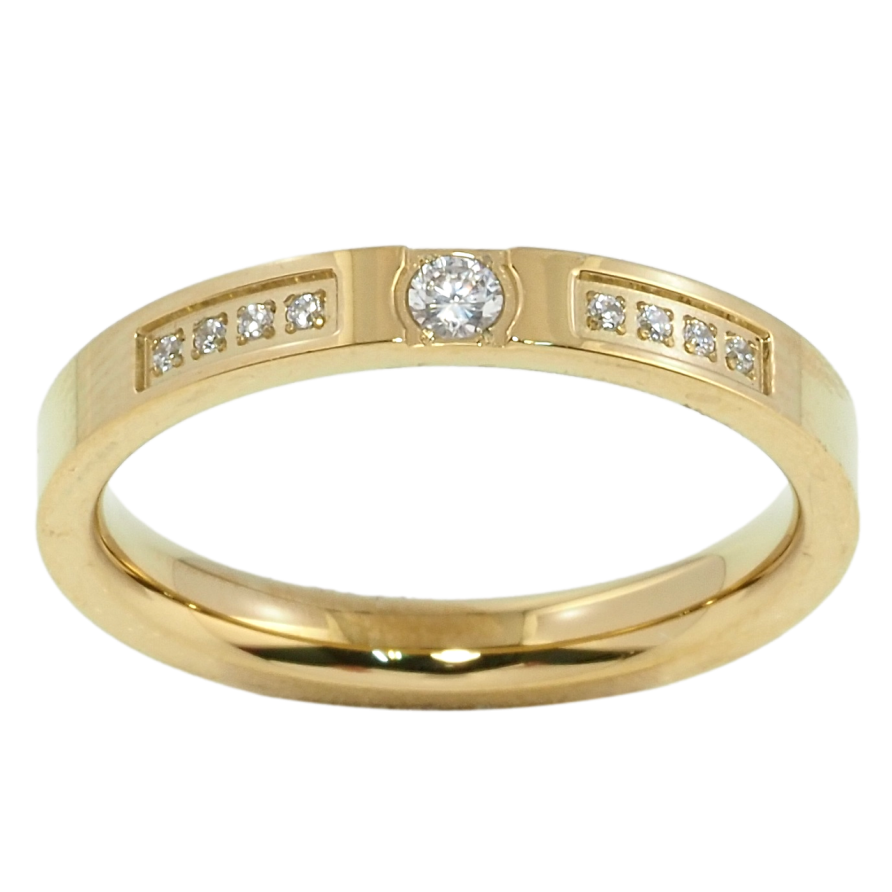 Каблучка Xuping TTM Stainless Steel Колір 14К Візерунок з цирконієм фото №1