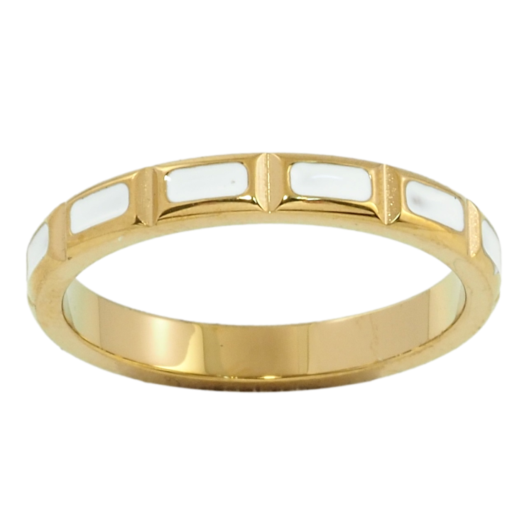 Кольцо Xuping TTM Stainless Steel Цвет 14К Узор с белой эмалью фото №14 Кольцо Xuping TTM Stainless Steel Цвет 14К Узор с белой эмалью фото №14