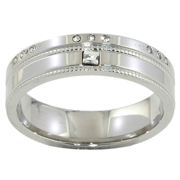 Кольцо Xuping TTM Stainless Steel Цвет Родий Узор с цирконием, ш. 5мм фото №21 Кольцо Xuping TTM Stainless Steel Цвет Родий Узор с цирконием, ш. 5мм фото №21