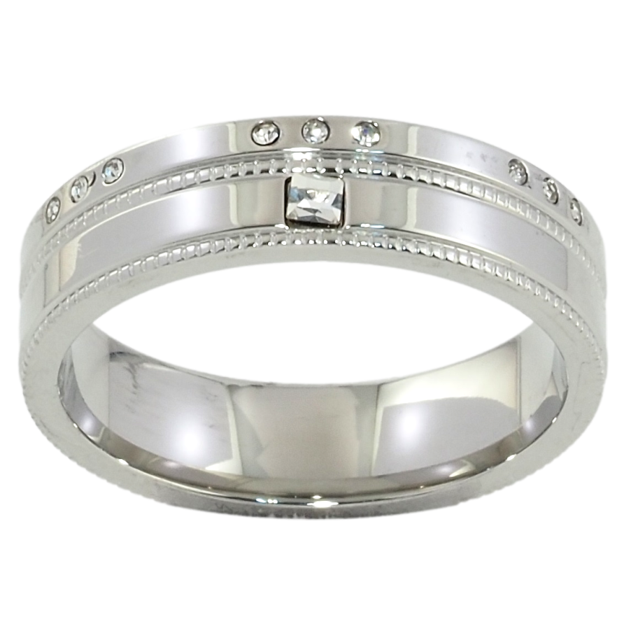 Каблучка Xuping TTM Stainless Steel Колір Родій Візерунок з цирконієм, ш. 5мм фото №1 Каблучка Xuping TTM Stainless Steel Колір Родій Візерунок з цирконієм, ш. 5мм фото №1