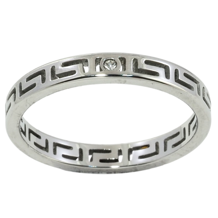 Кольцо Xuping TTM Stainless Steel Цвет Родий Греческий орнамент с кристаллом фото №6 Кольцо Xuping TTM Stainless Steel Цвет Родий Греческий орнамент с кристаллом фото №6